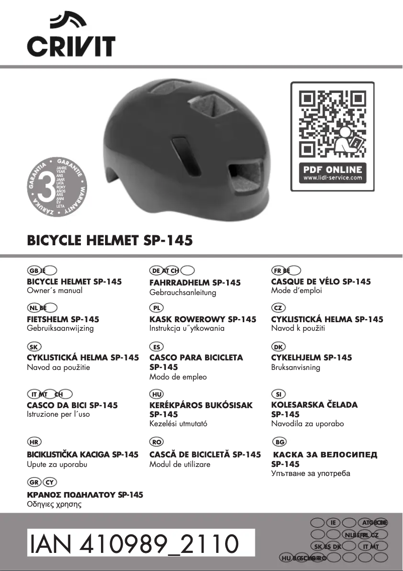 Page 1 de la notice Manuel utilisateur Crivit IAN 383243