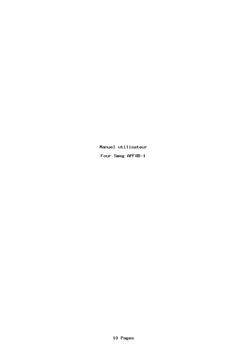 Page 1 de la notice Manuel utilisateur Smeg APF8B-1