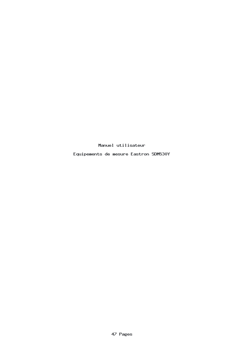 Page 1 de la notice Manuel utilisateur Eastron SDM530Y