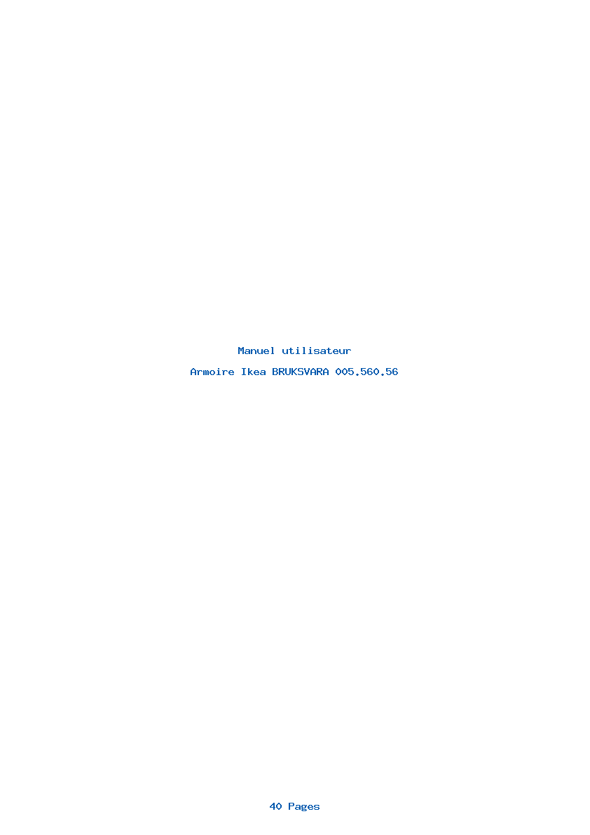 Page 1 de la notice Manuel utilisateur Ikea BRUKSVARA 005.560.56