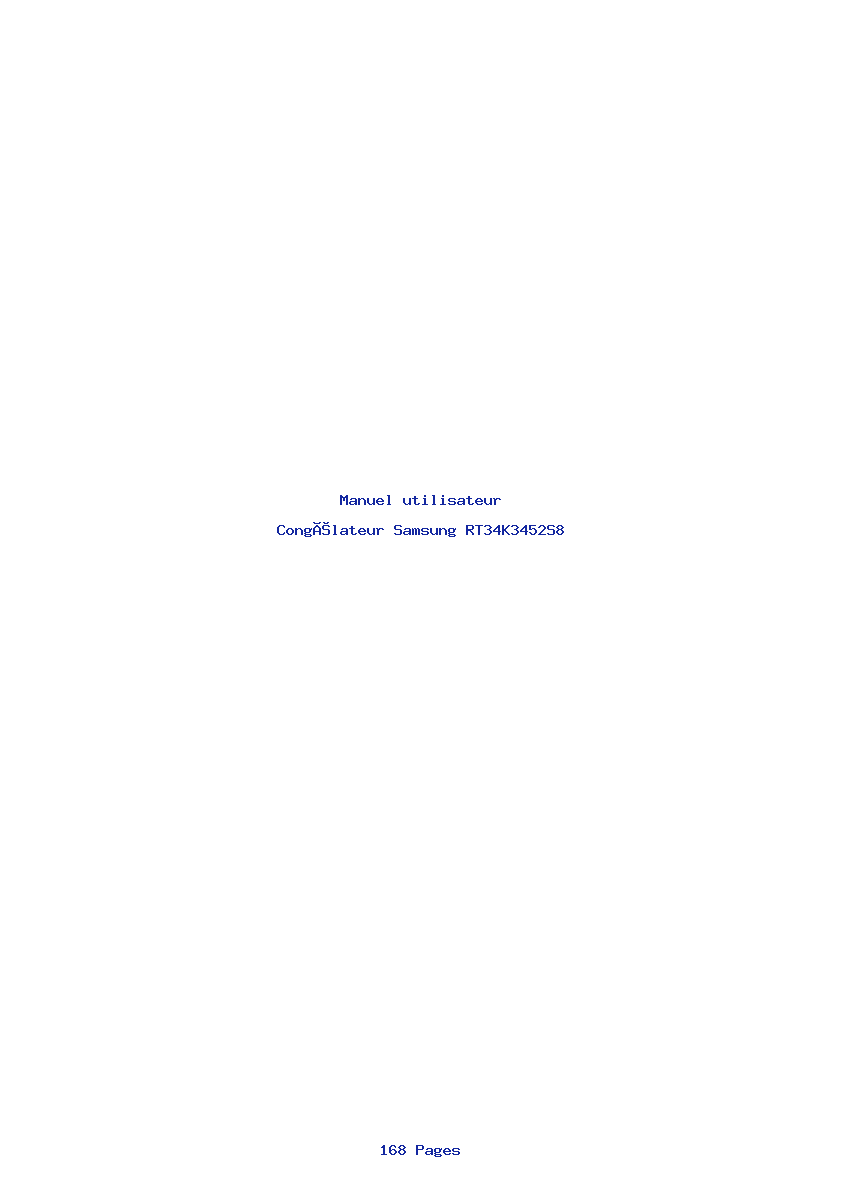 Page 1 de la notice Manuel utilisateur Samsung RT34K3452S8