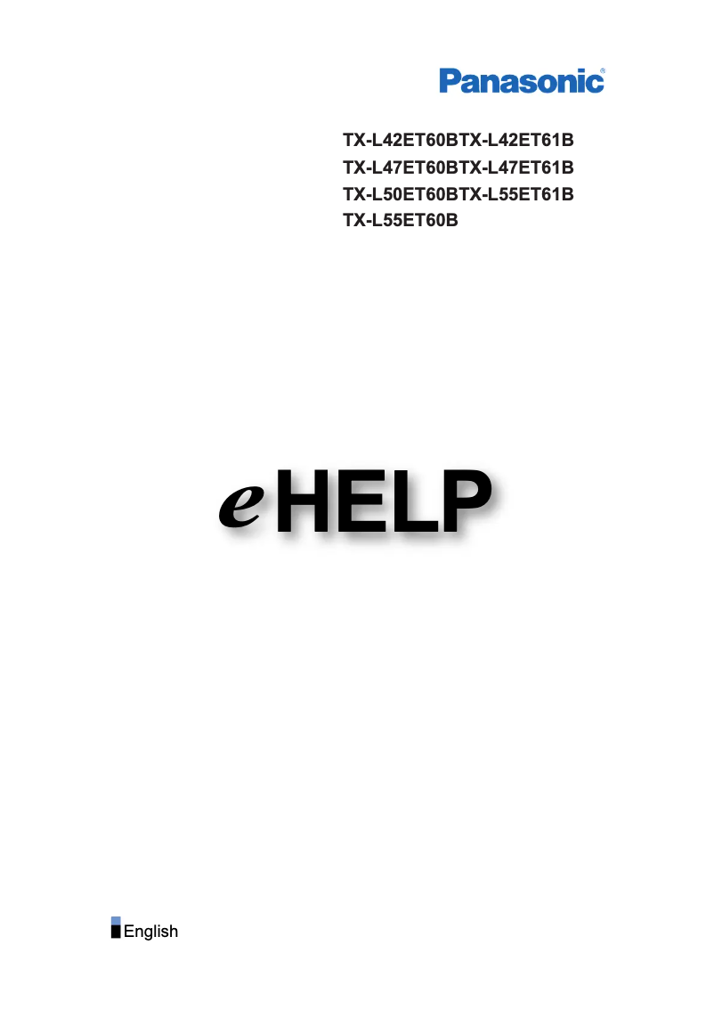 Page 1 de la notice Manuel utilisateur Panasonic Viera TX-L50ET60B