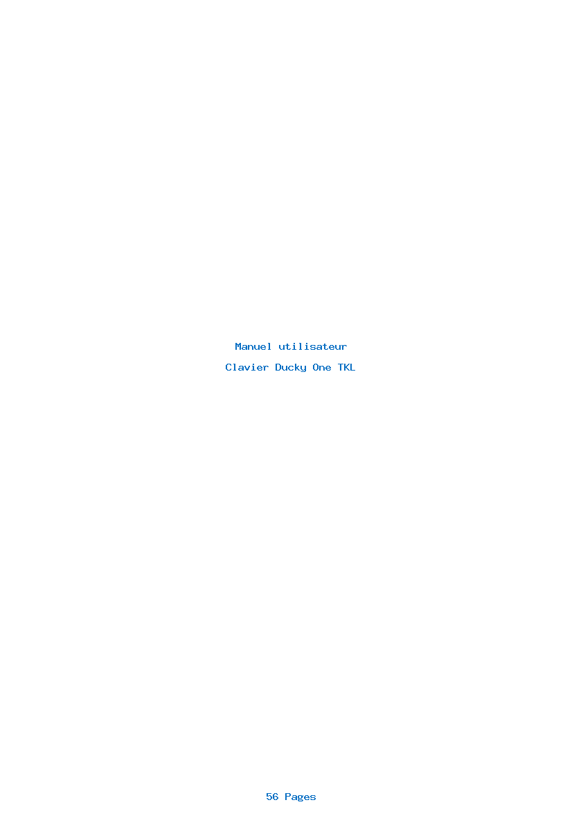 Page 1 de la notice Manuel utilisateur Ducky One TKL
