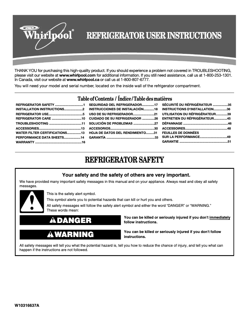 Page 1 de la notice Manuel utilisateur Whirlpool GS6NHAXVK