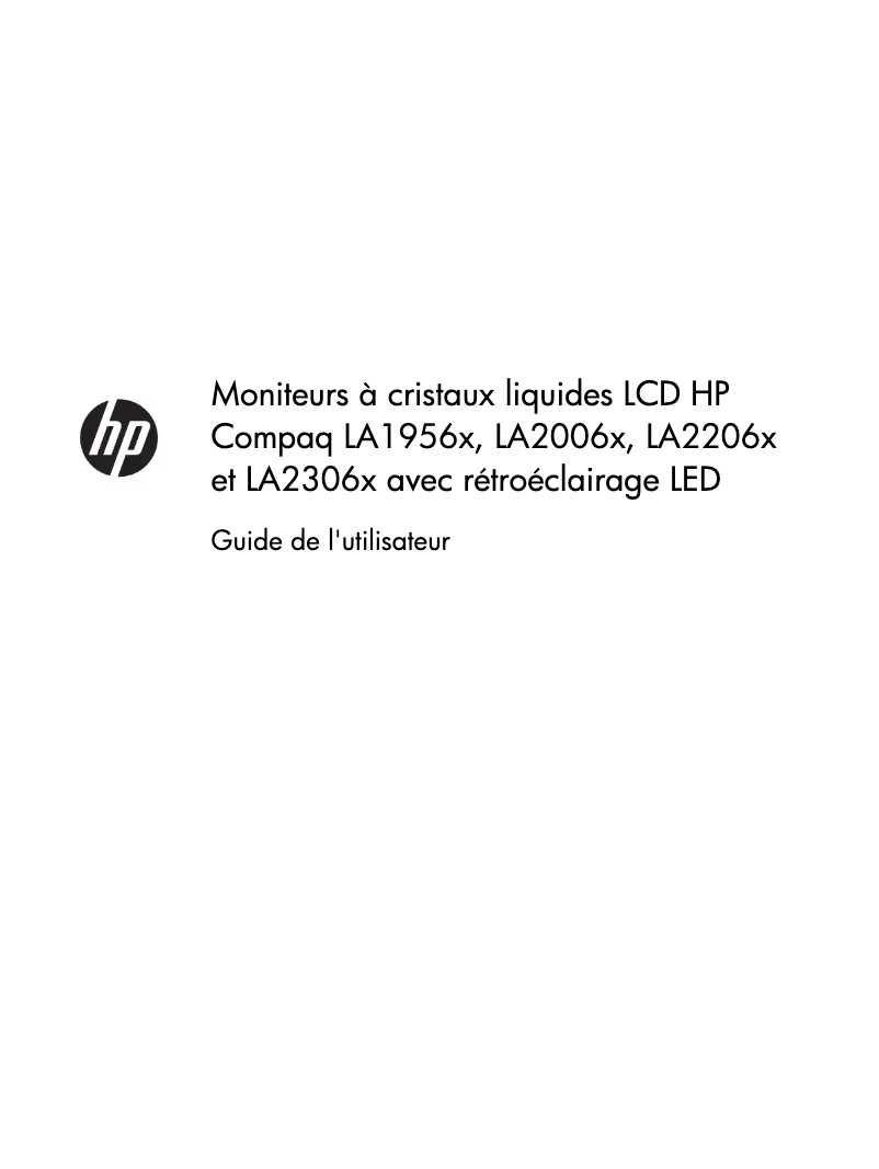 Image de la première page du manuel de l'appareil Compaq LA2206x