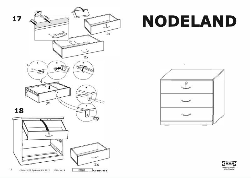 Page 1 de la notice Manuel utilisateur Ikea NODELAND 304.171.01