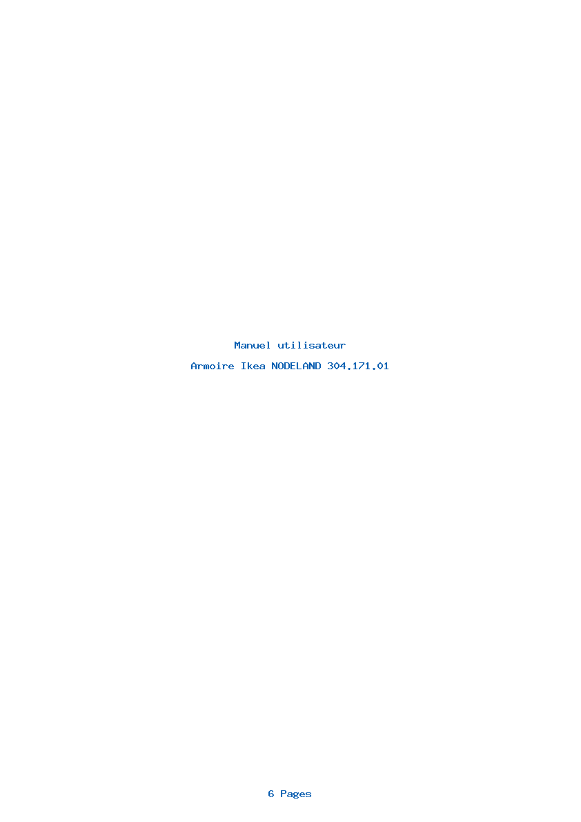 Page 1 de la notice Manuel utilisateur Ikea NODELAND 304.171.01