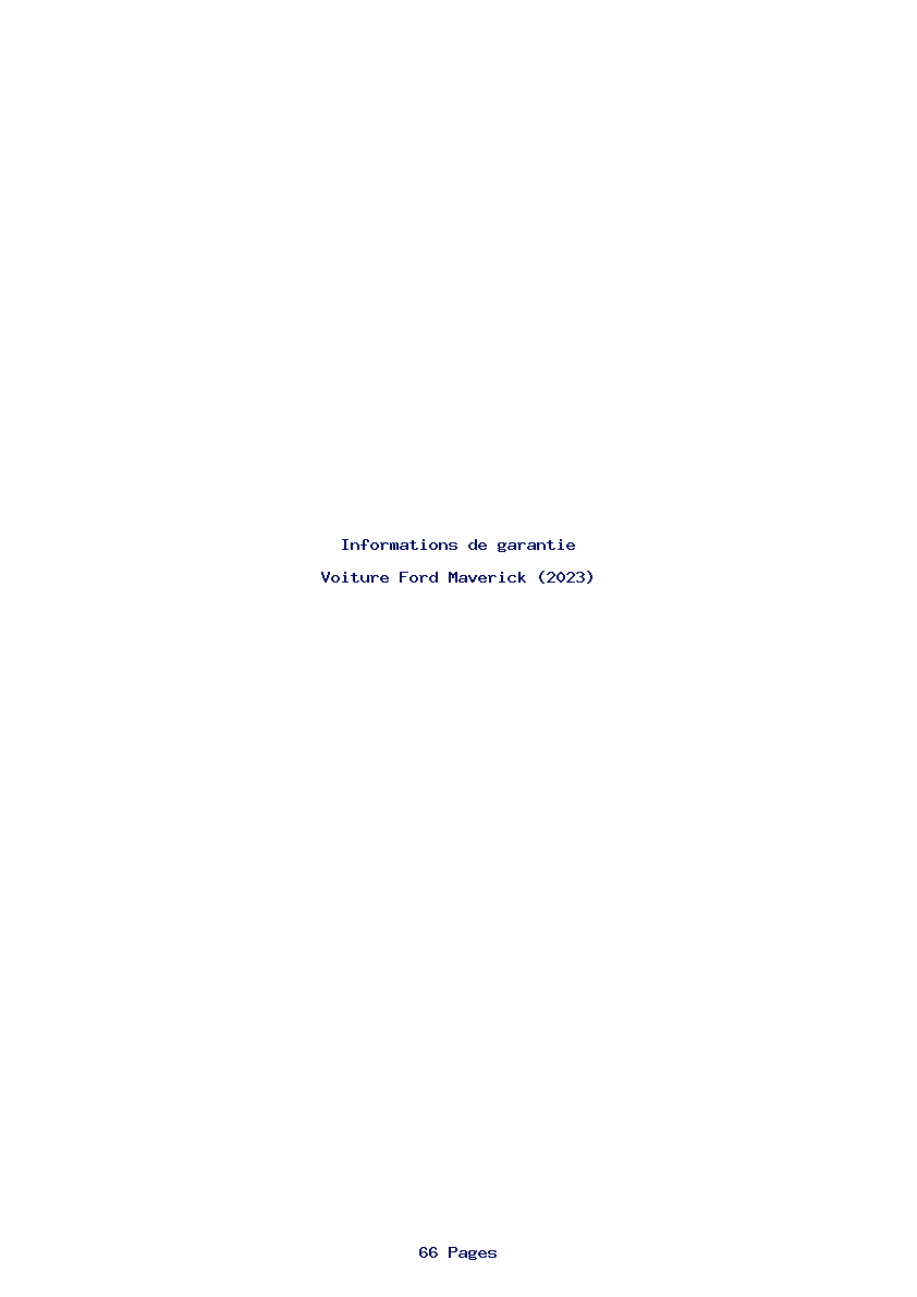 Page 1 de la notice Informations de garantie Ford Maverick (2023)