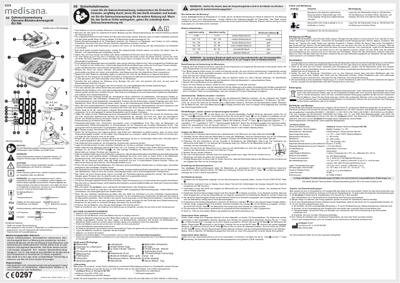 Page 1 de la notice Manuel utilisateur Medisana BU 586