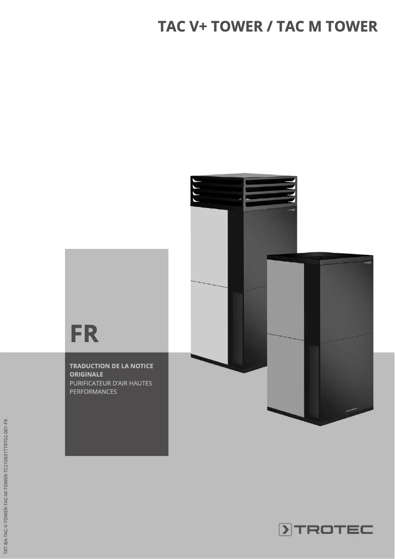 Page 1 de la notice Manuel utilisateur Trotec TAC V+ II