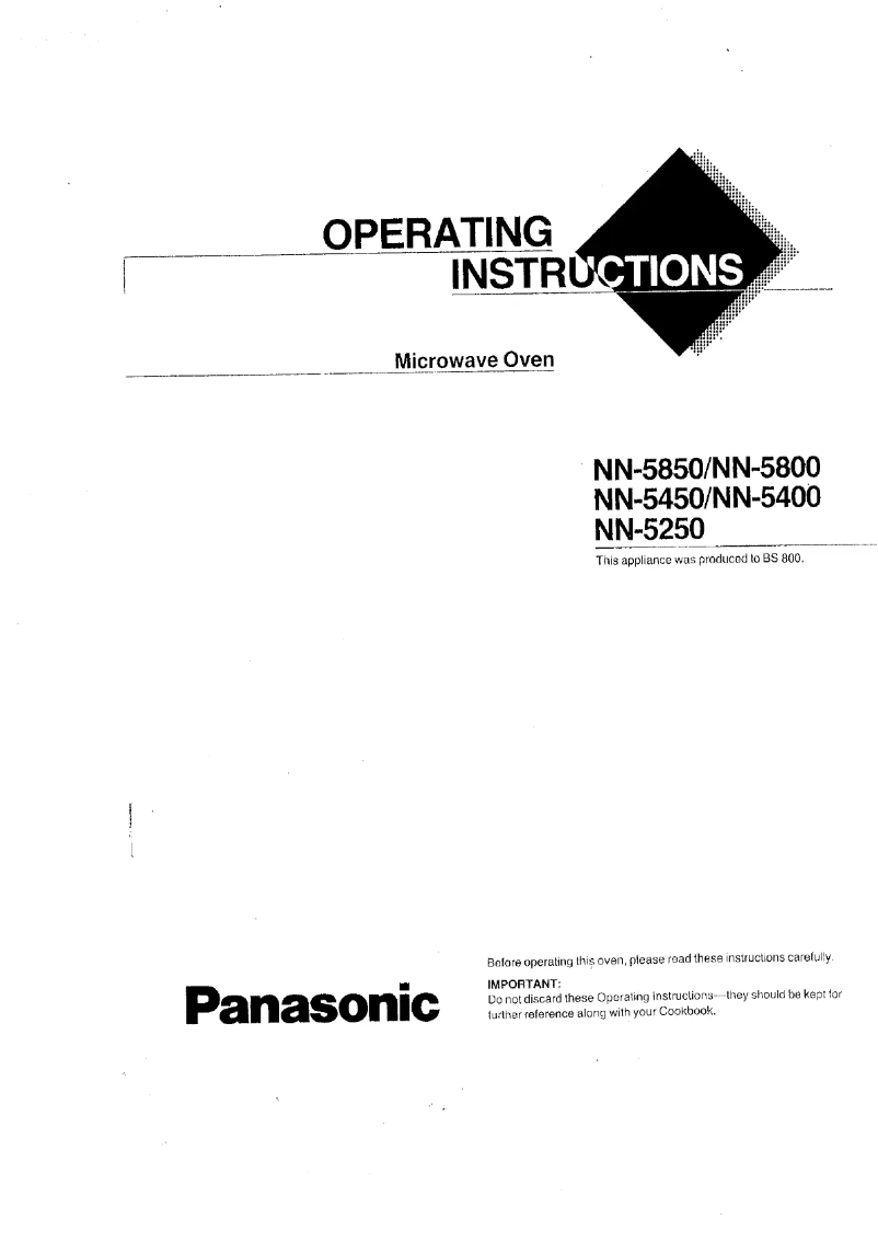 Page 1 de la notice Manuel utilisateur Panasonic NN-5250B
