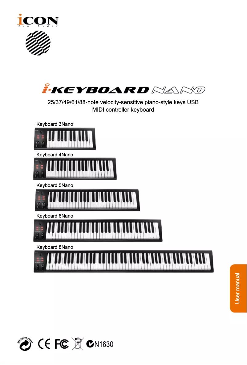 Page 1 de la notice Manuel utilisateur icon iKeyboard 4Nano