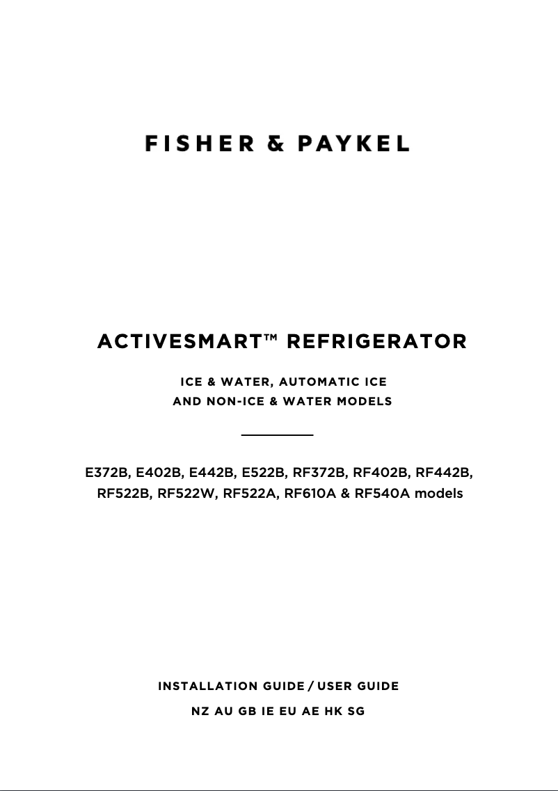 Página 1 del manual Manual de usuario Fisher & Paykel RF442BLGX6