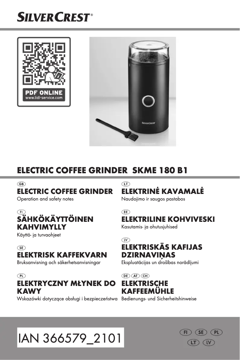 Page 1 de la notice Manuel utilisateur SilverCrest SKME 180 B1