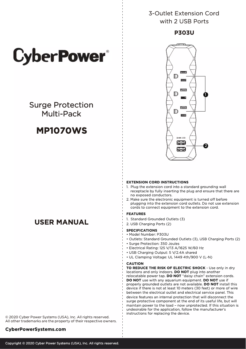 Página 1 del manual Manual de usuario CyberPower Essential MP1070WS