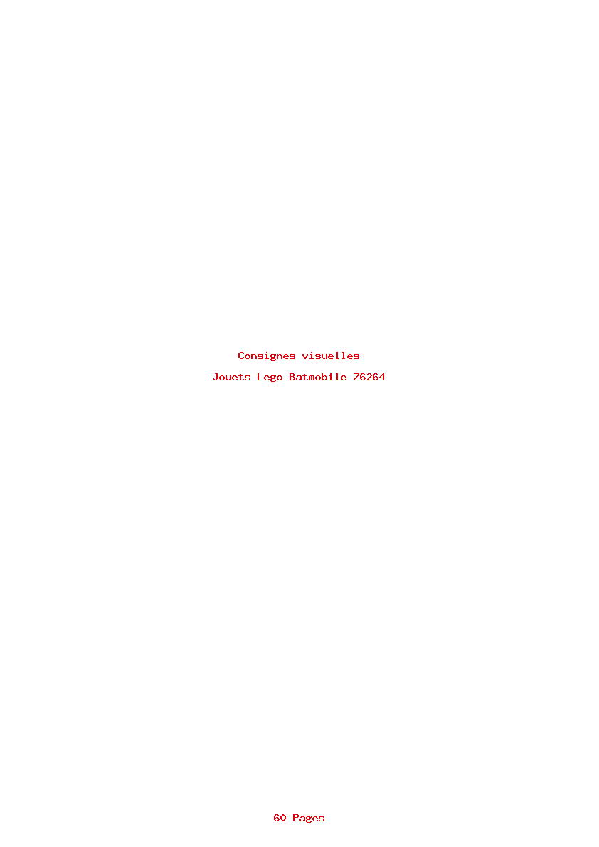 Page 1 de la notice Consignes visuelles Lego Batmobile 76264