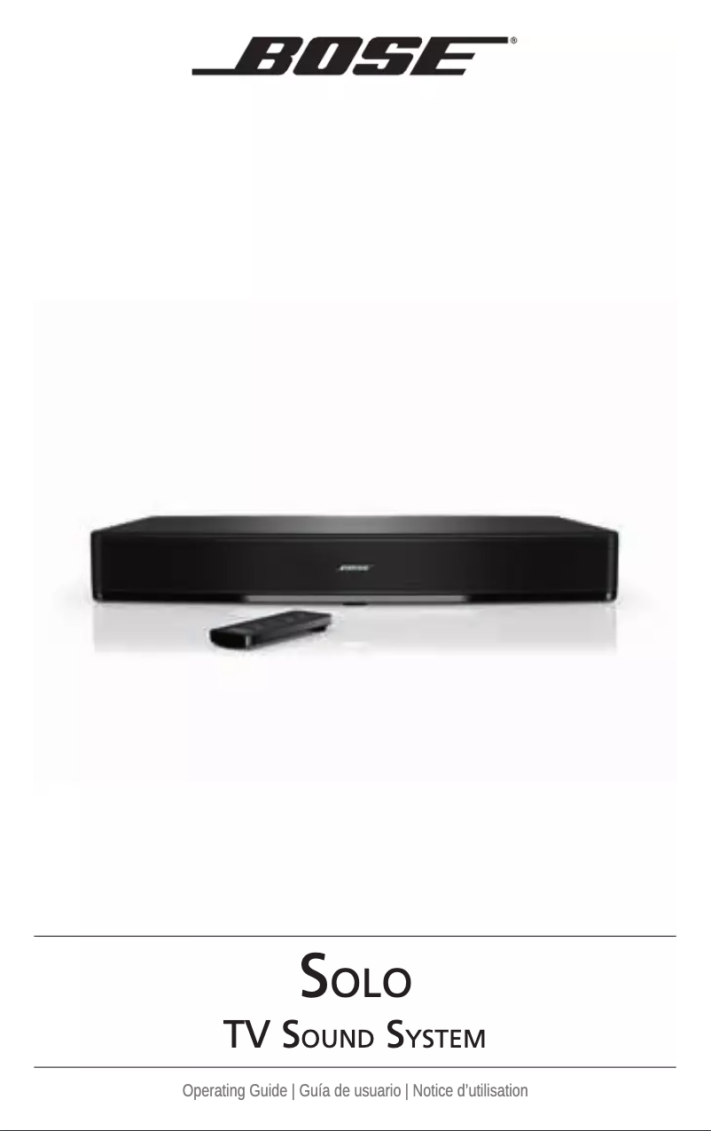 Page 1 de la notice Manuel utilisateur Bose Solo