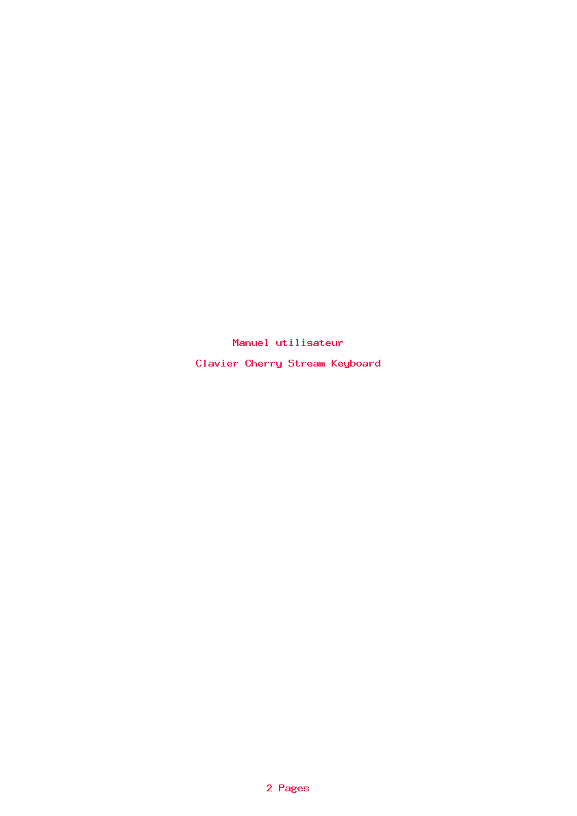 Page 1 de la notice Manuel utilisateur Cherry Stream Keyboard