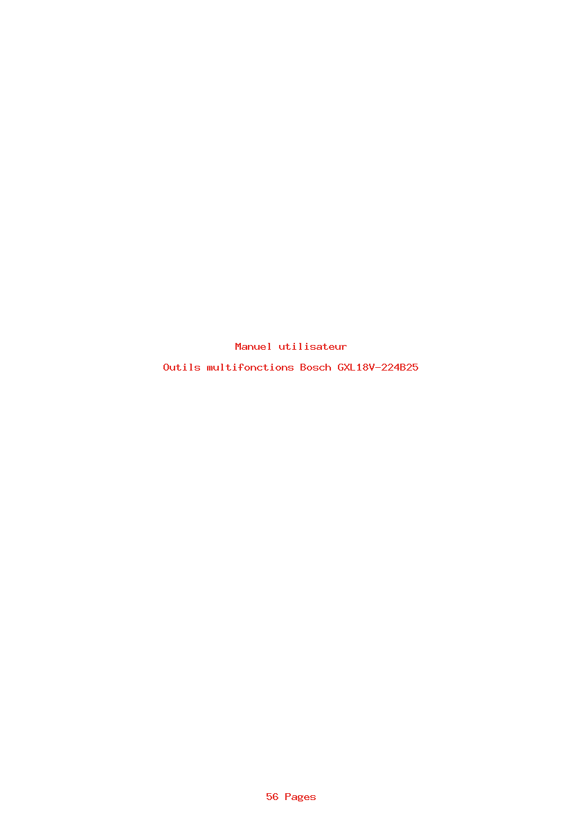 Page 1 de la notice Manuel utilisateur Bosch GXL18V-224B25