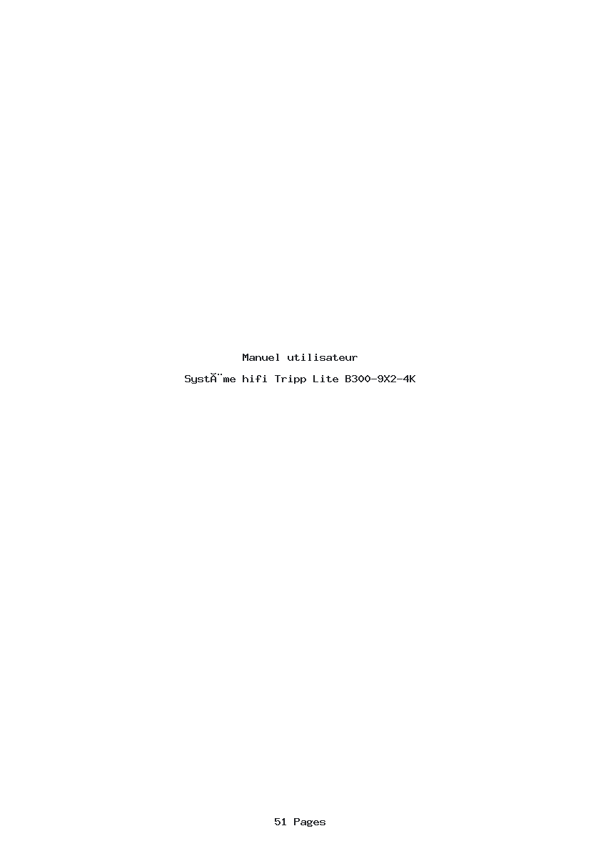 Page 1 de la notice Manuel utilisateur Tripp Lite B300-9X2-4K