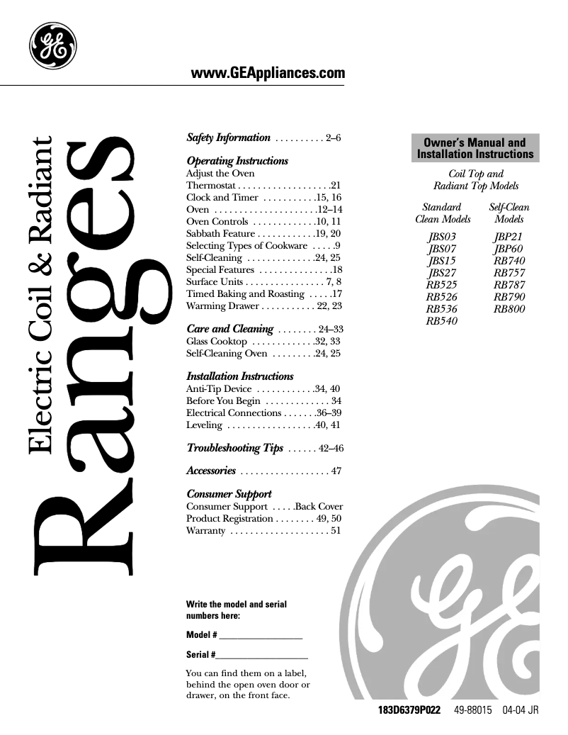 Page 1 de la notice Guide d'installation Hotpoint RB757BCCT