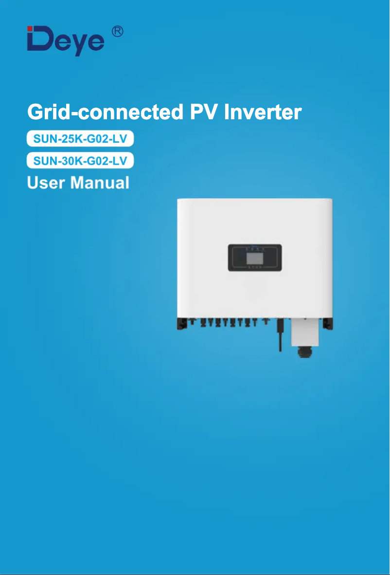 Page 1 de la notice Manuel utilisateur Deye SUN-20K-G-LV