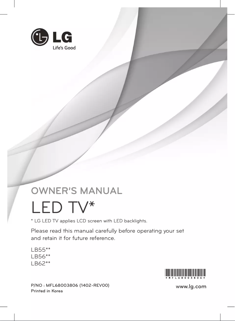 Page 1 de la notice Manuel utilisateur LG 47LB561V