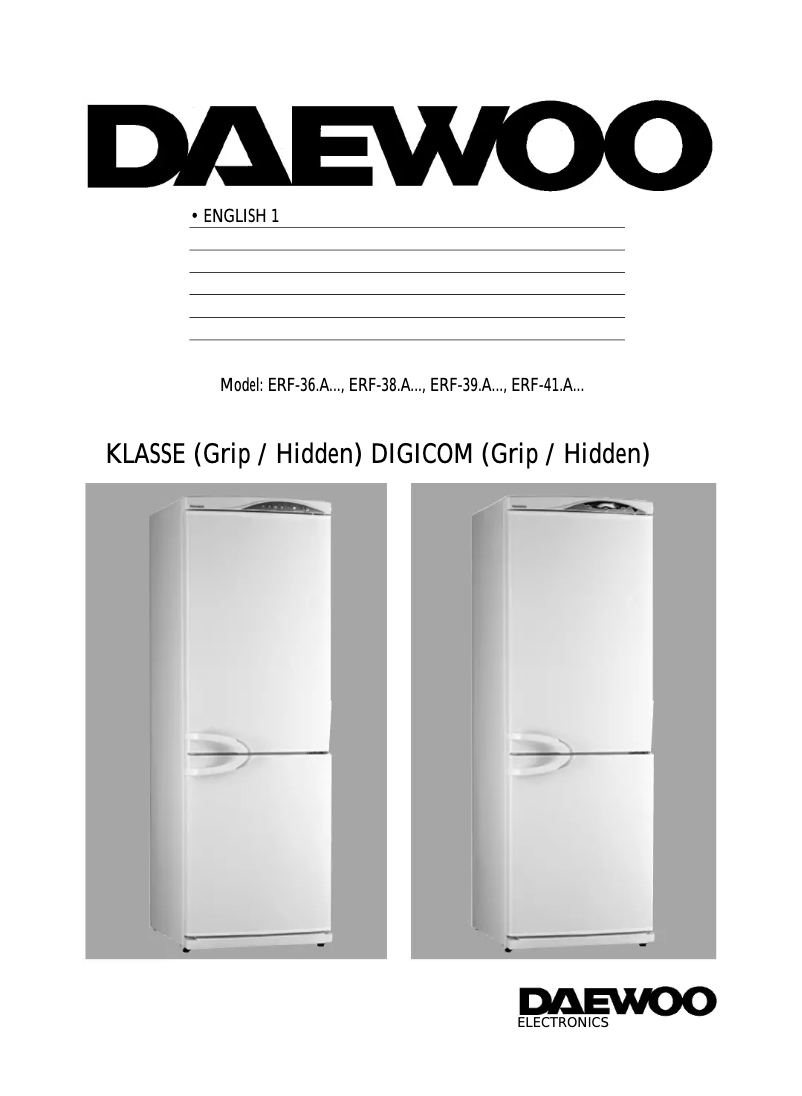 Page 1 de la notice Manuel utilisateur Daewoo ERF-365AR