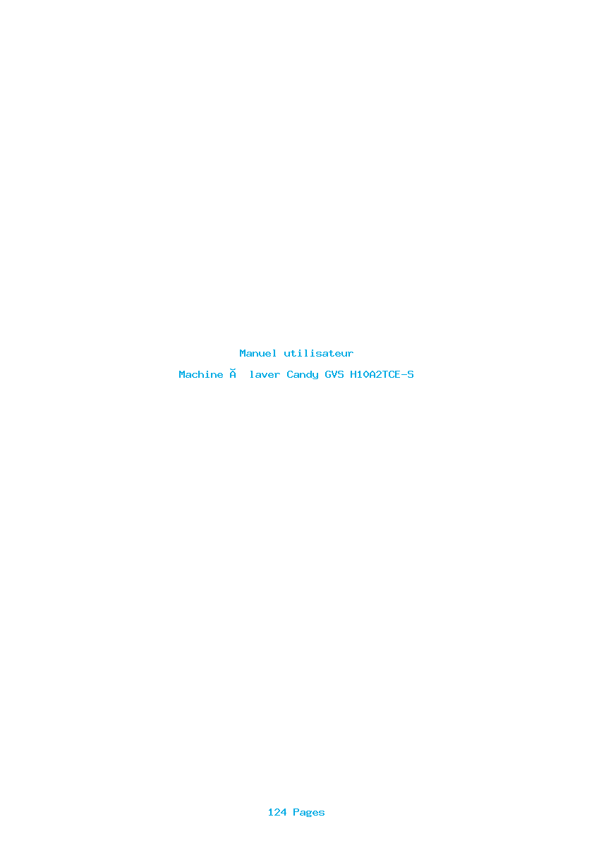 Page 1 de la notice Manuel utilisateur Candy GVS H10A2TCE-S