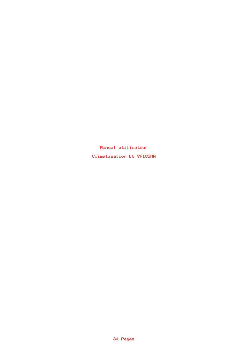 Page 1 de la notice Manuel utilisateur LG VR182HW