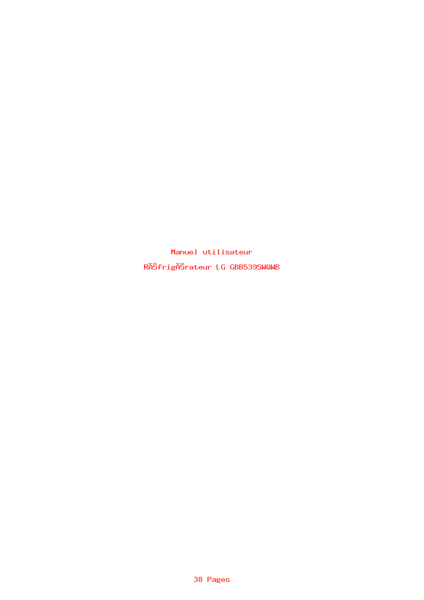 Page 1 de la notice Manuel utilisateur LG GBB539SWQWB