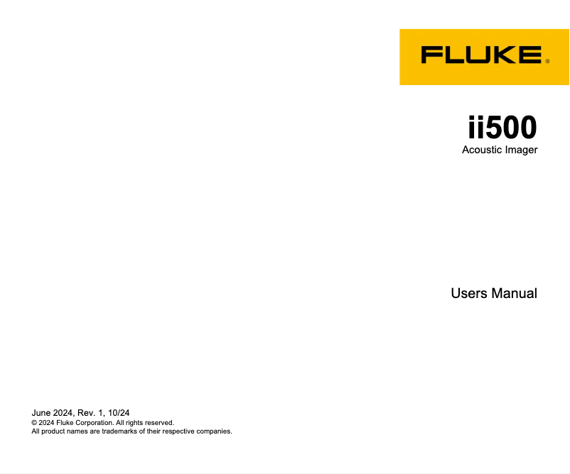 Page 1 de la notice Manuel utilisateur Fluke ii500