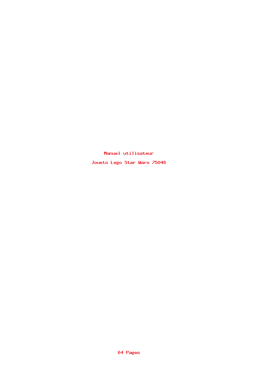 Page 1 de la notice Manuel utilisateur Lego Star Wars 75048