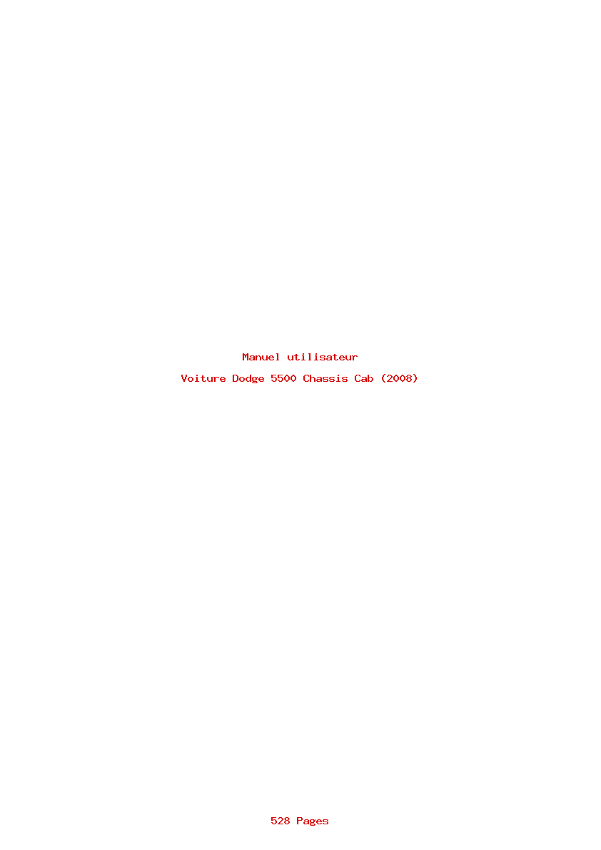 Page 1 de la notice Manuel utilisateur Dodge 5500 Chassis Cab (2008)