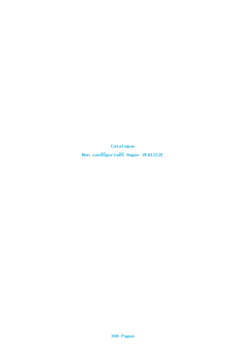 Page 1 de la notice Catalogue Hager VEQ1212E