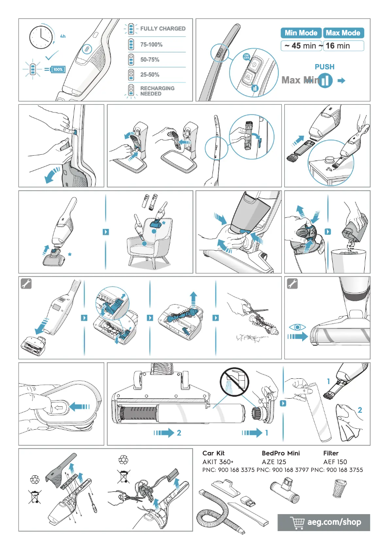 Page 1 de la notice Manuel utilisateur AEG QX8