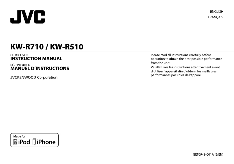 Page 1 of the manual User Manual JVC KW-R710