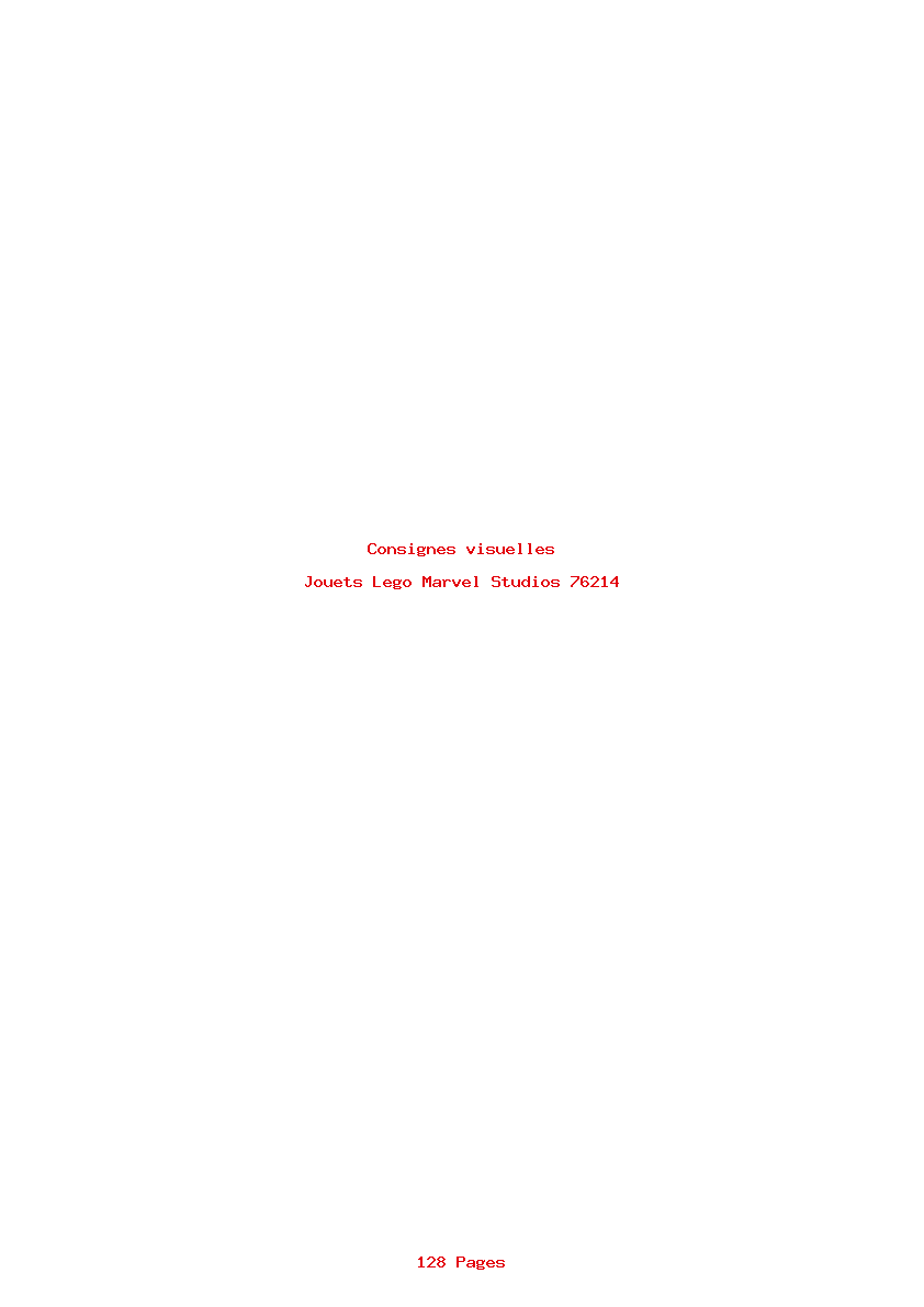 Page 1 de la notice Consignes visuelles Lego Marvel Studios 76214
