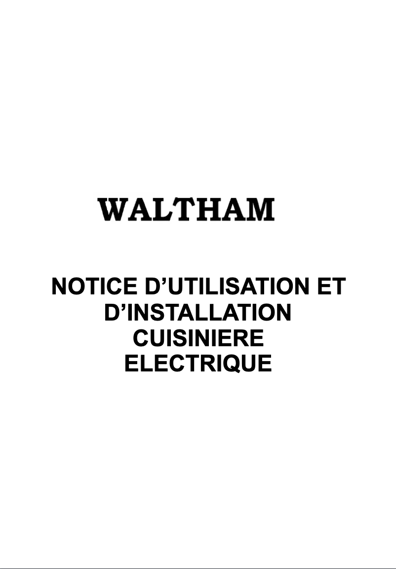 Page 1 de la notice Manuel utilisateur Waltham WTFSCE 56 B