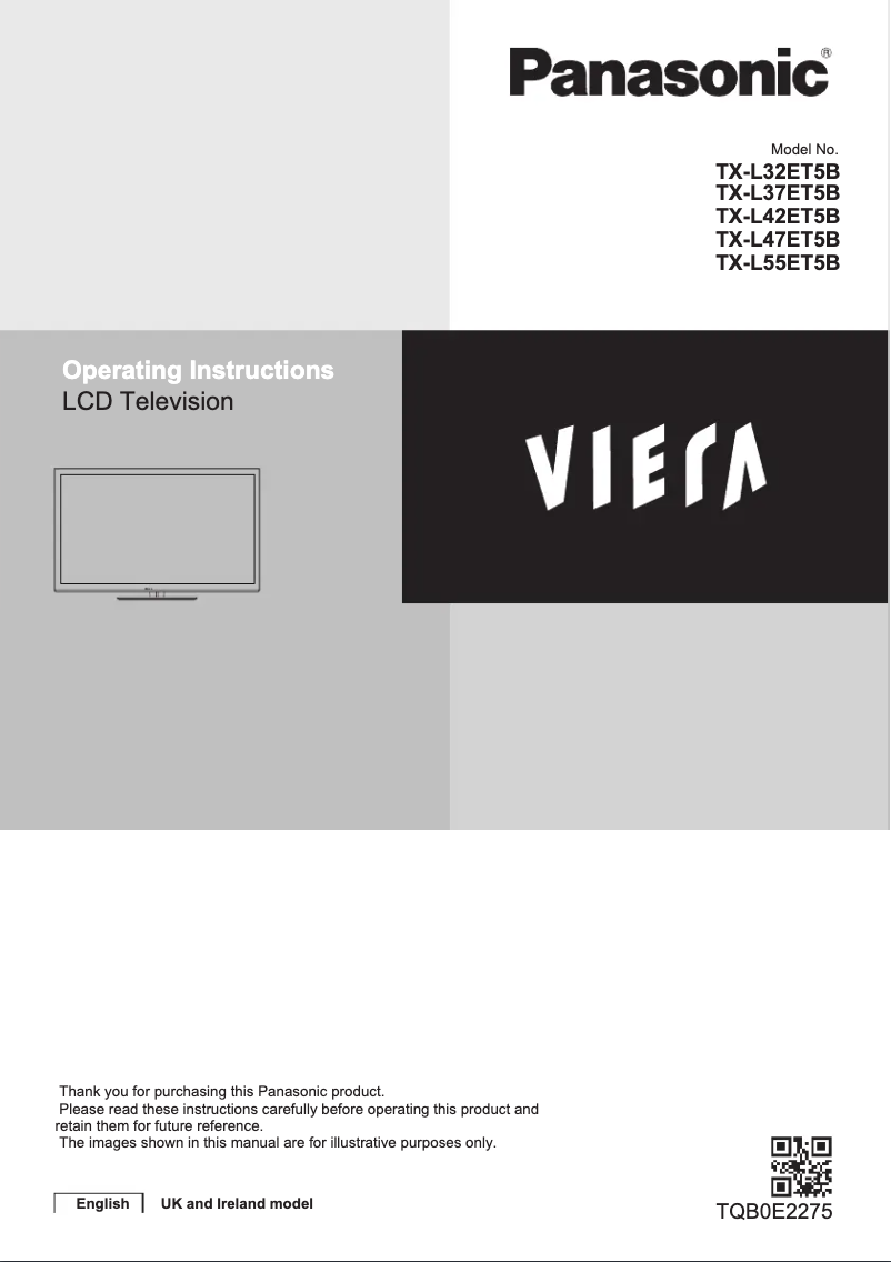 Page 1 of the manual User Manual Panasonic Viera TX-L47ET5E
