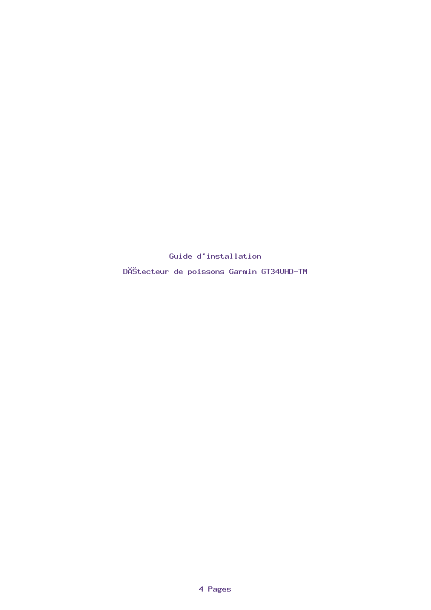 Page 1 de la notice Guide d'installation Garmin GT34UHD-TM