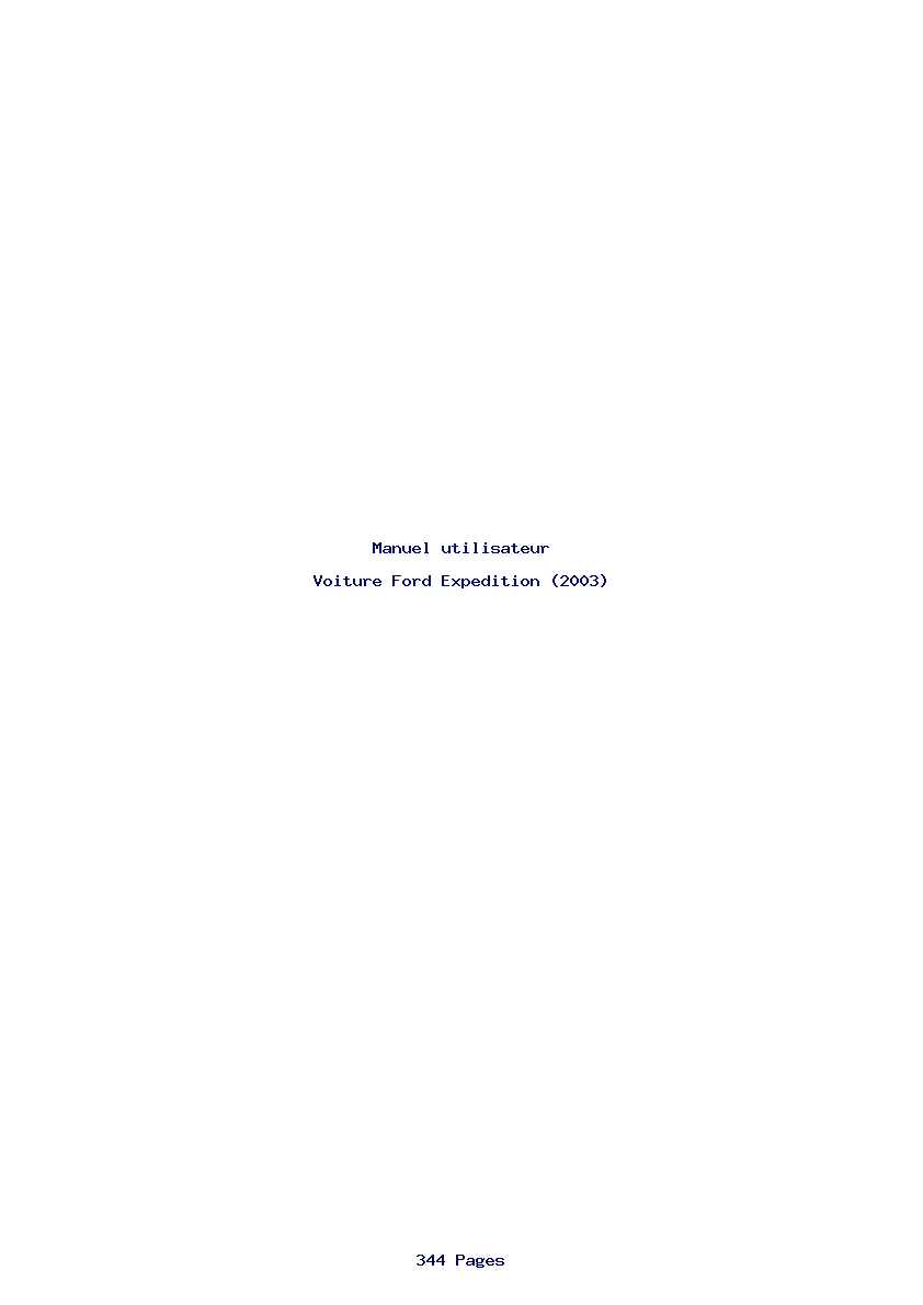 Page 1 de la notice Manuel utilisateur Ford Expedition (2003)