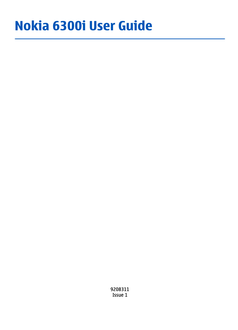 Página 1 del manual Manual de usuario Nokia 6300I