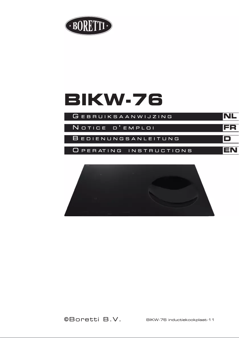 Page 1 de la notice Manuel utilisateur Boretti BIKW-76