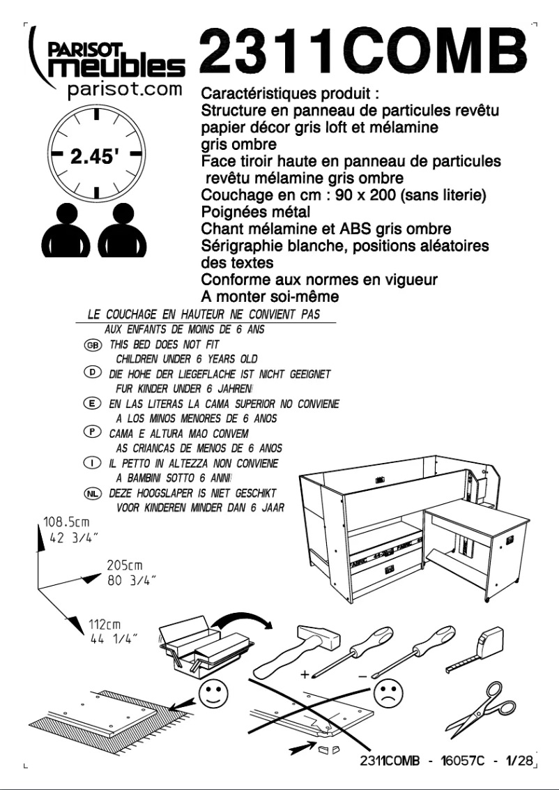 Page 1 of the manual User Manual Parisot Fabric 2311COMB
