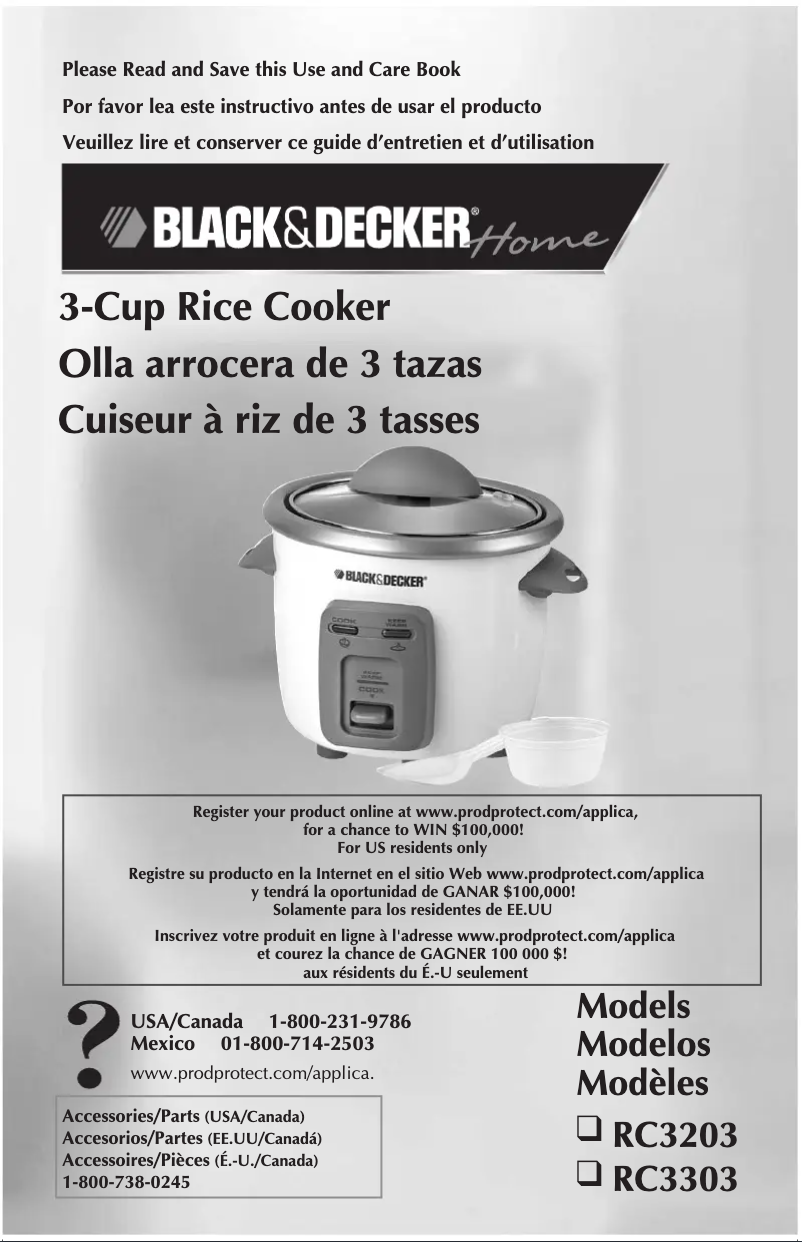 Página 1 del manual Manual de usuario Black & Decker RC3303