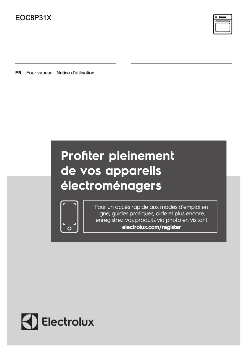 Page 1 de la notice Manuel utilisateur Electrolux EOC8P31X