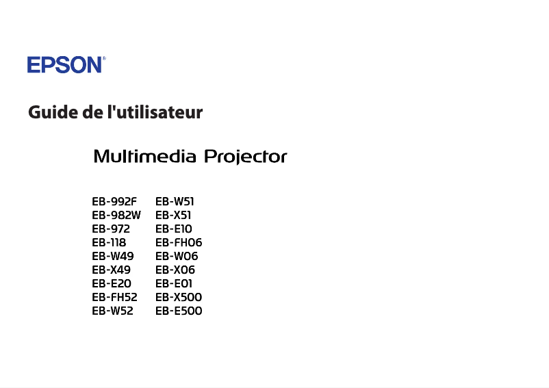 Página 1 del manual Manual de usuario Epson EB-E01