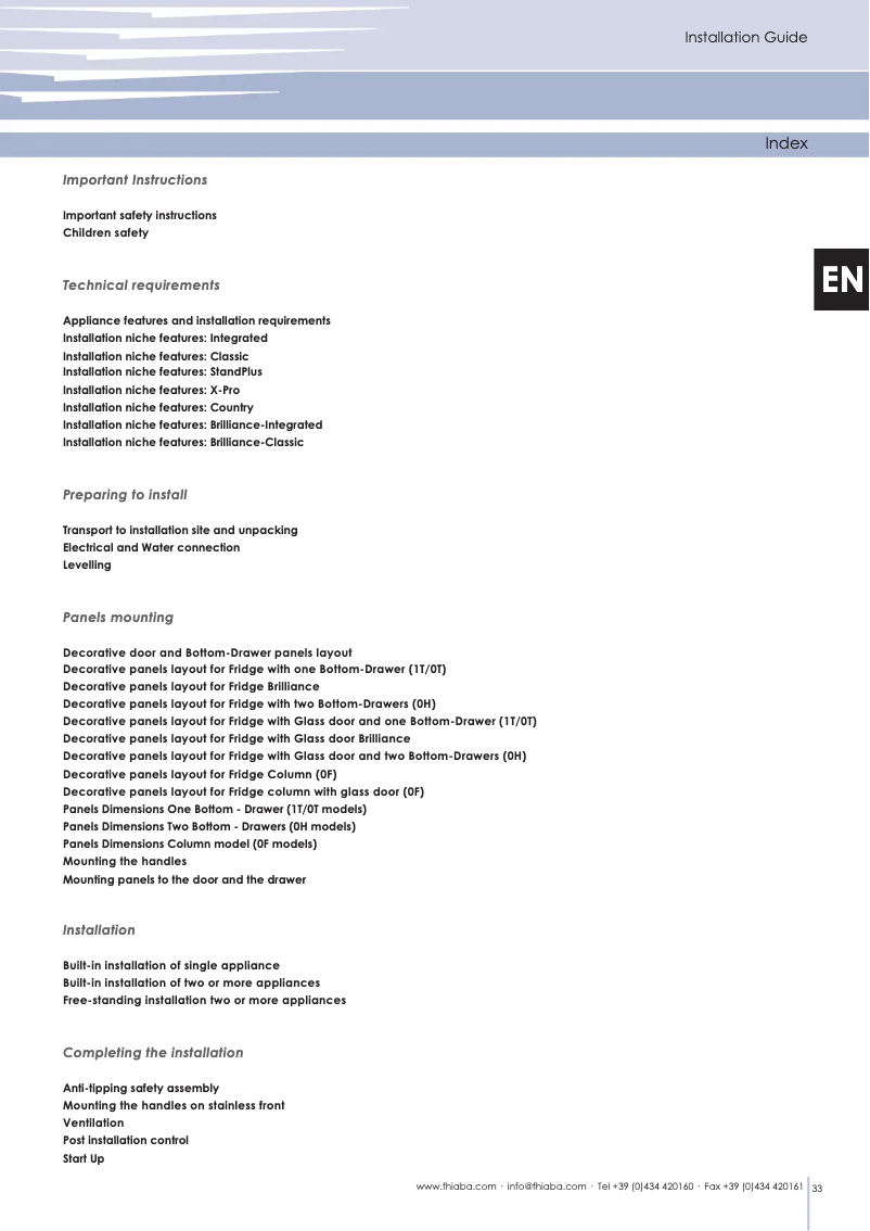 Page 1 de la notice Guide d'installation Fhiaba XS7490FR6A