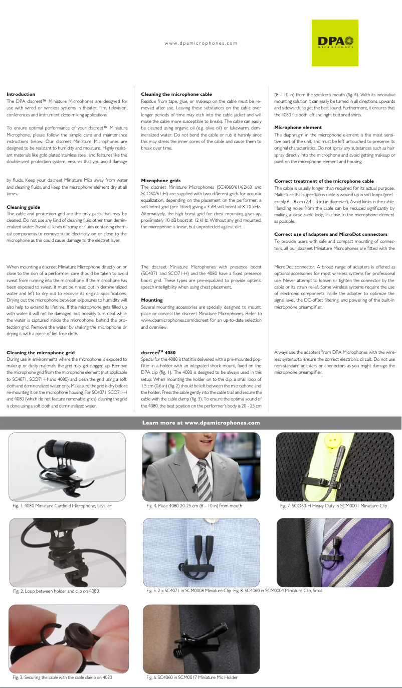 Page 1 de la notice Manuel utilisateur DPA D:screet 60